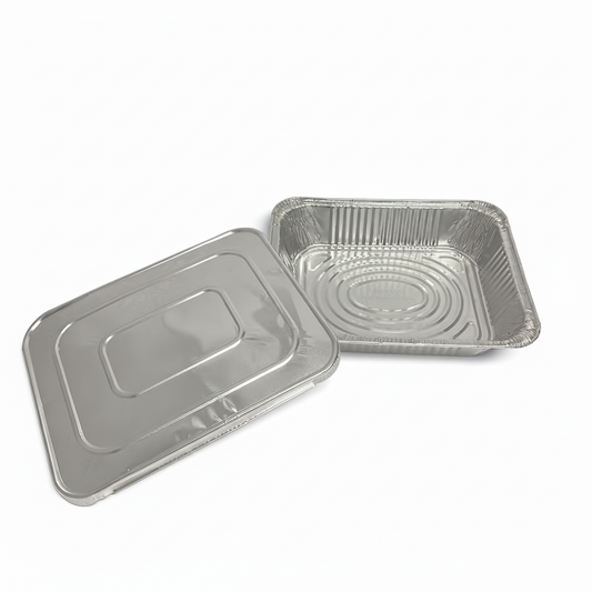 Aluminum container without purple reflection on white background