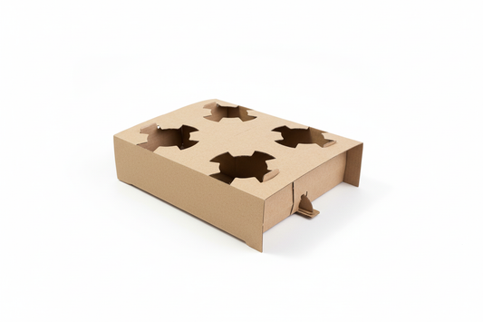 Assembled kraft cardboard drink carrier