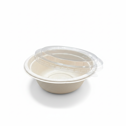 Bagasse Bowl with Clear Lid