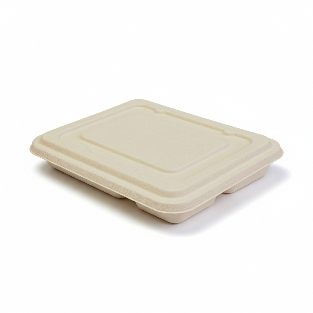 Bento tray with lid on top