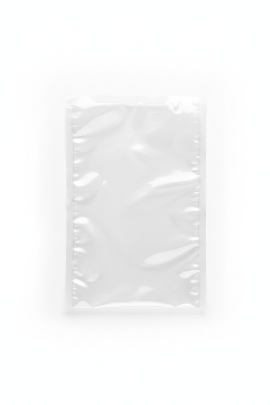 Clear vacuum bag 2 on pure white background