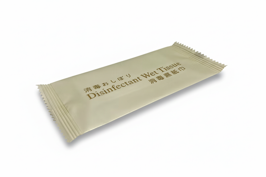 Disinfectant wet tissue with pure white background