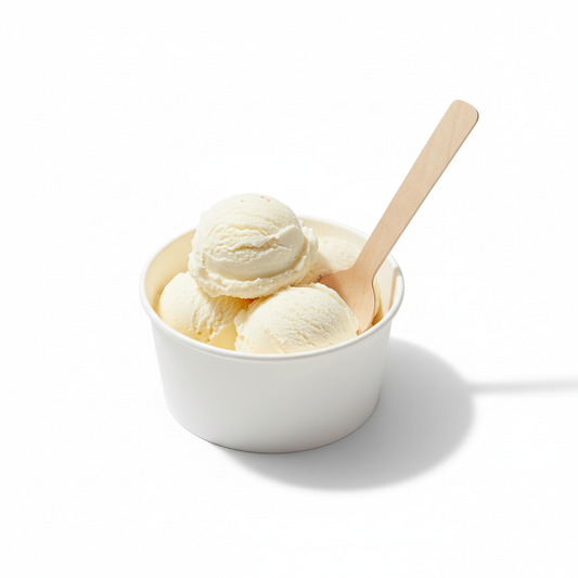 Ice cream bowl with your wooden spoon