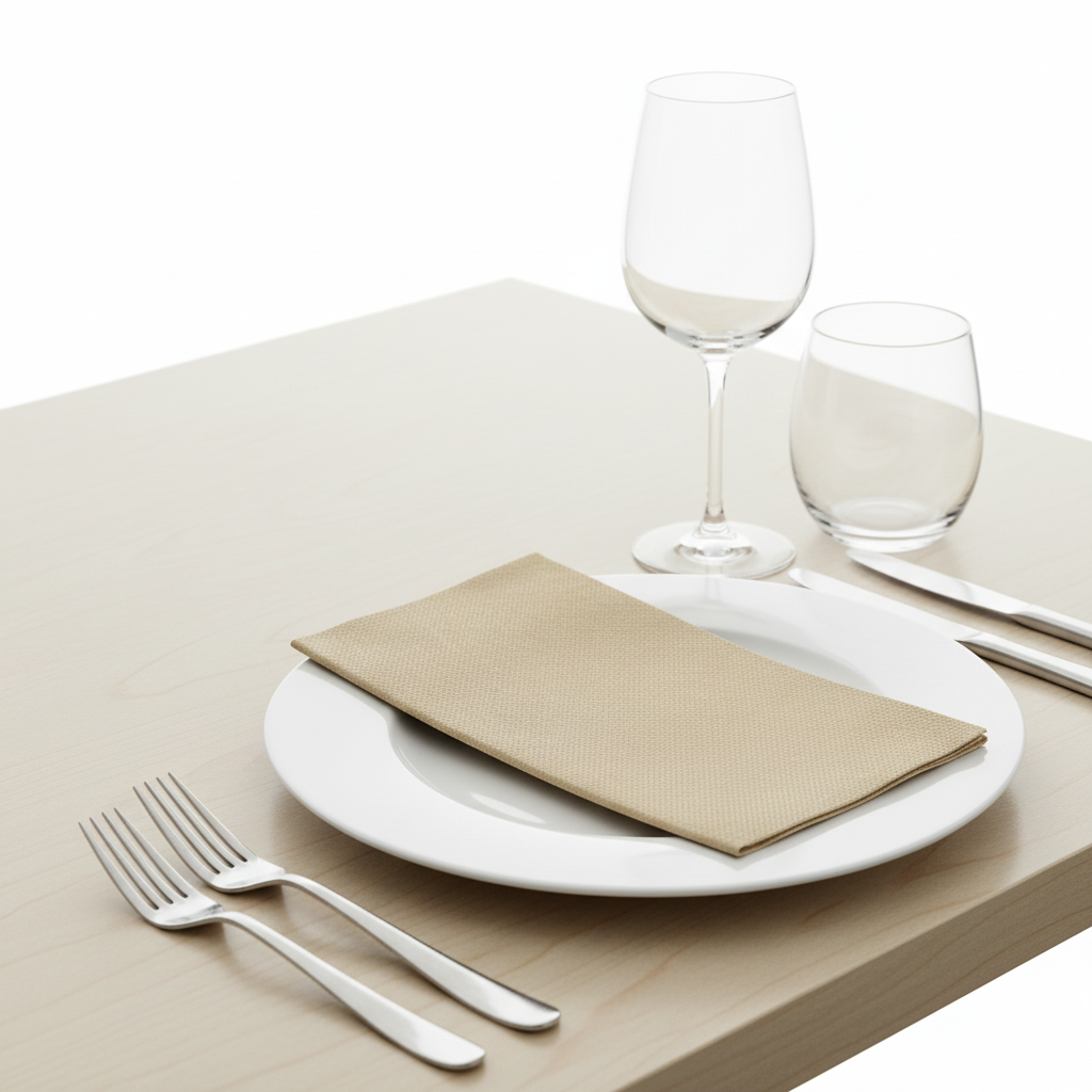 Napkin on dining table showing texture