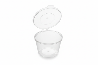 1oz Clear Sauce Cup with Hinged Lid