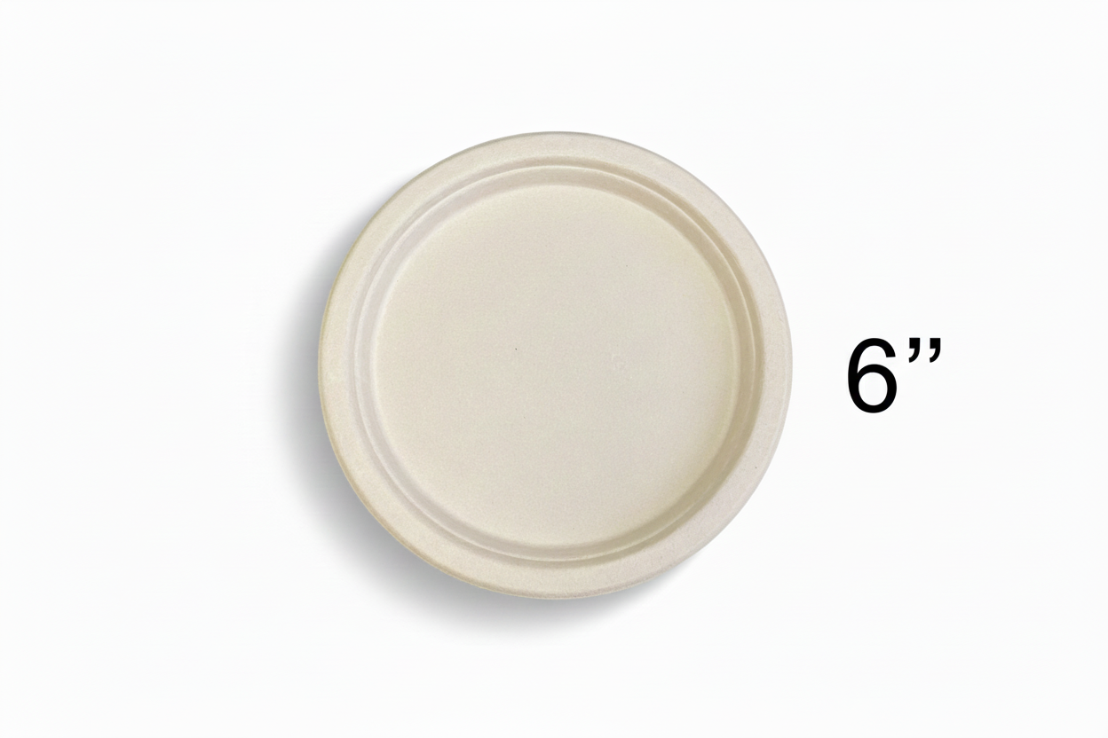 6" plate with label