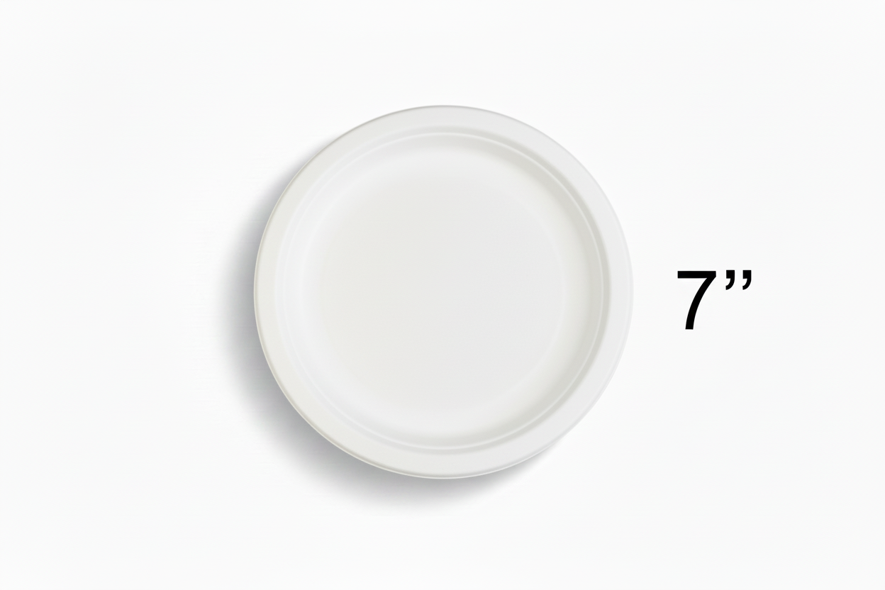 7" plate with label - bright white