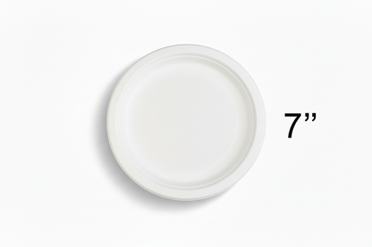 7" plate with label - bright white