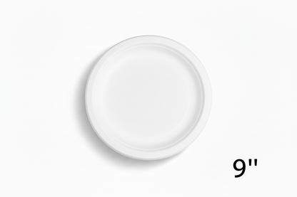 9" plate with label - bright white