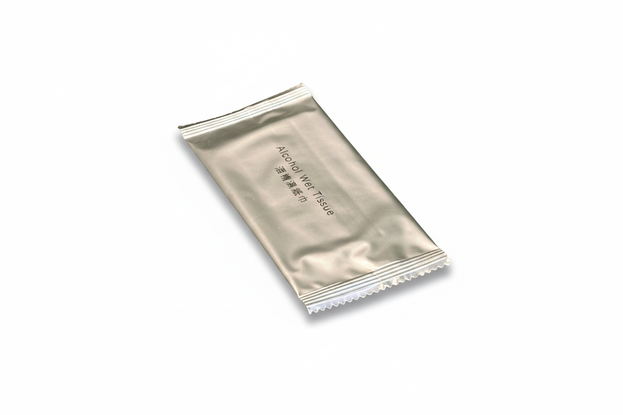 Alcohol wet tissue package - diagonal