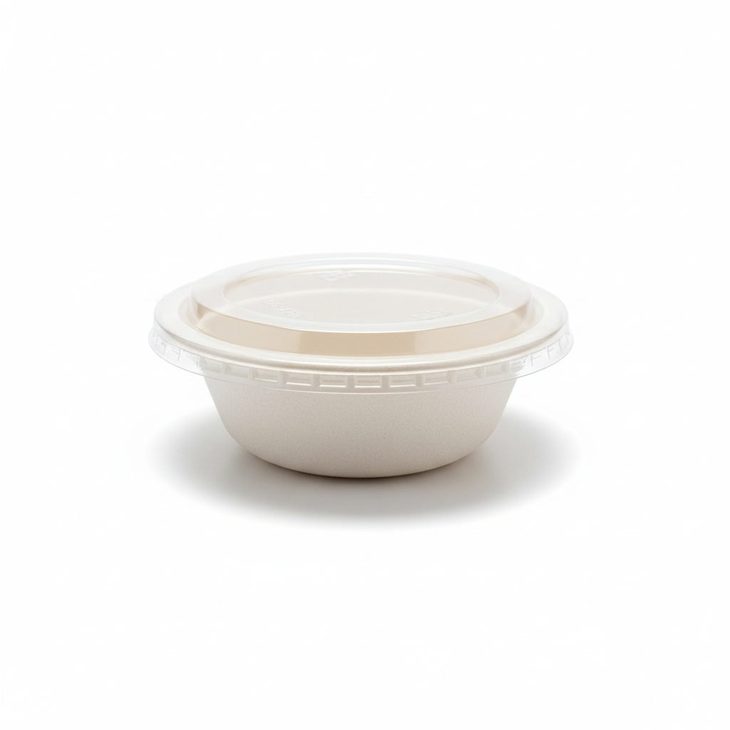 Bagasse Bowl with Flat Lid