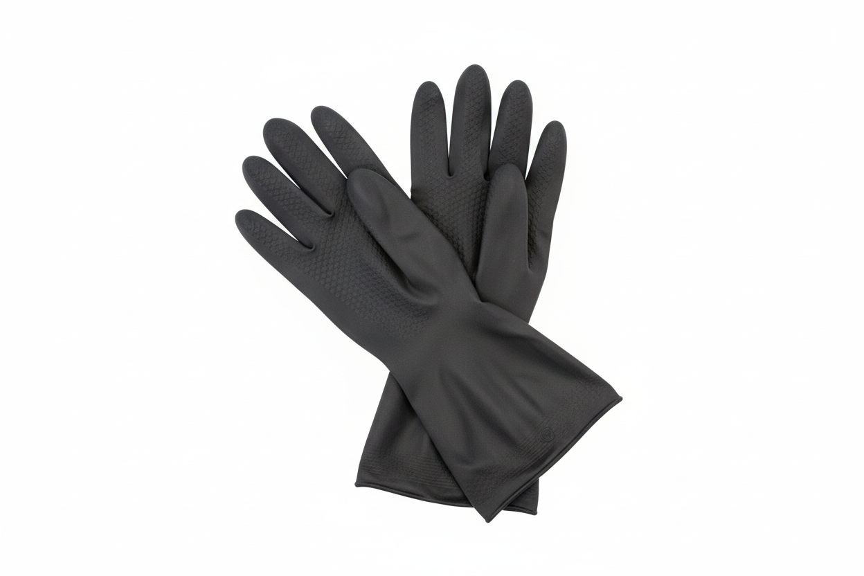 Black gloves - white background