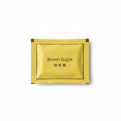 Brown sugar packet with clean white background