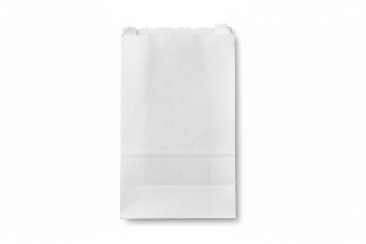 Clean white background paper bag - standing