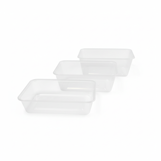 Clear containers with pure white background