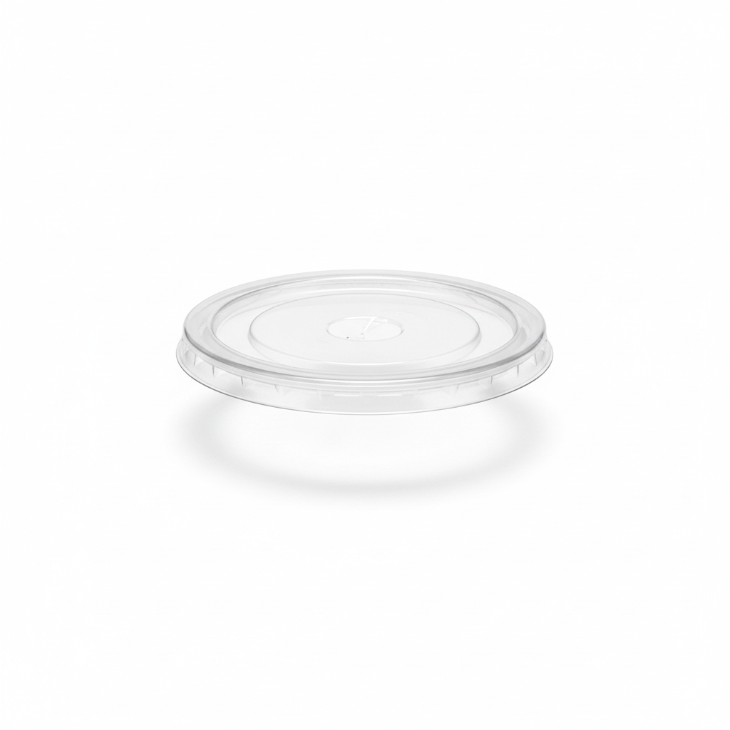 Clear flat plastic lid