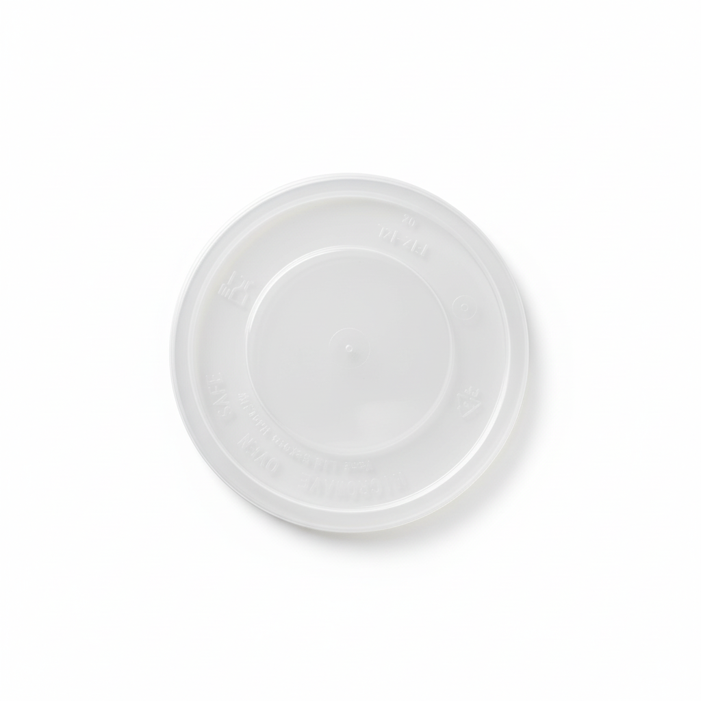 Clear transparent lid with pure white background