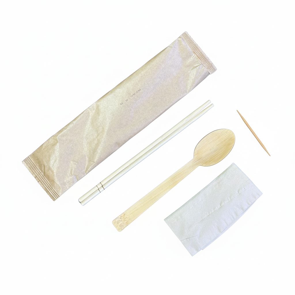 Cutlery set with toothpick added