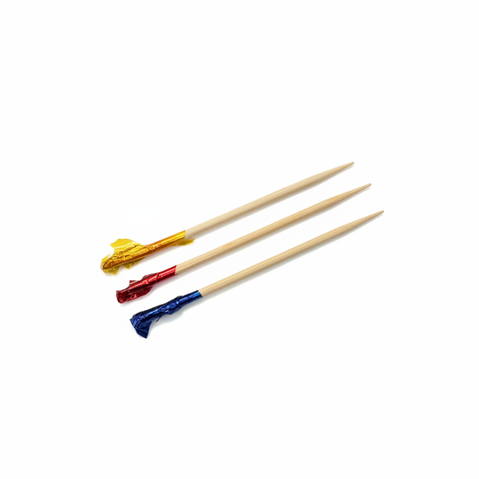 Decorative cocktail picks with white background
