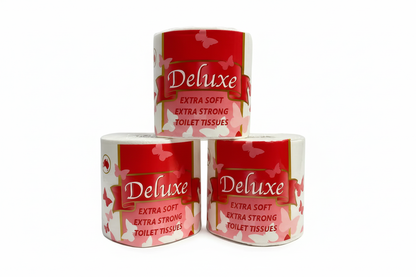 Deluxe toilet tissue with pure white background