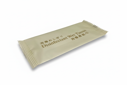 Disinfectant wet tissue with pure white background