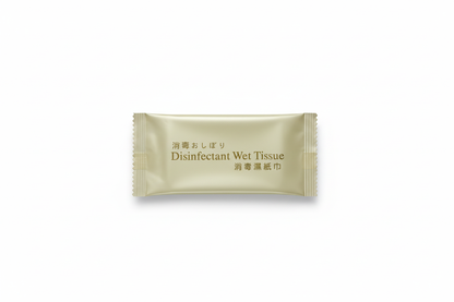 Disinfectant wet tissue with pure white background