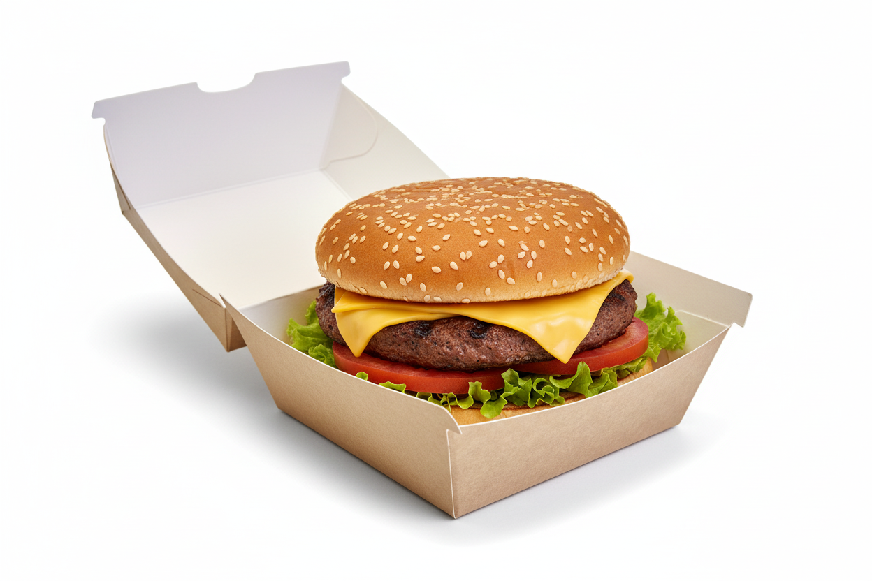Eco Burger Box with juicy burger