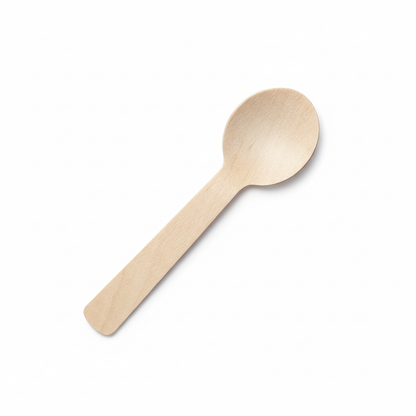 Eco-friendly disposable spoon with clean white background