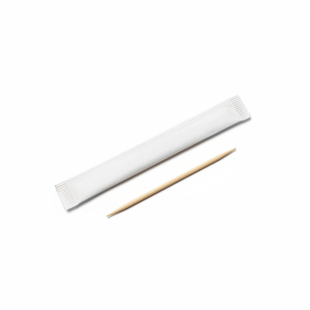 Eco-friendly wooden toothpick with clean white background