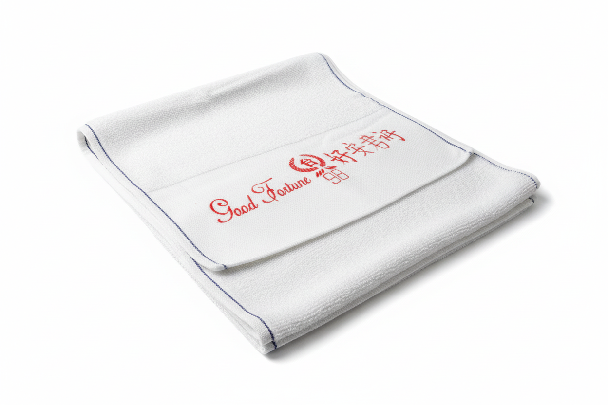 Good Fortune towel - white background
