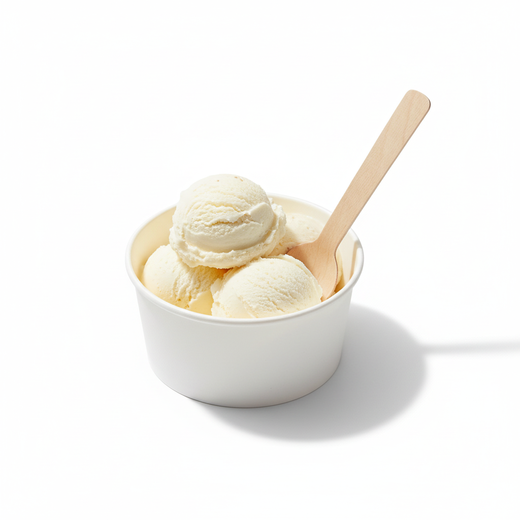 Ice cream bowl with your wooden spoon