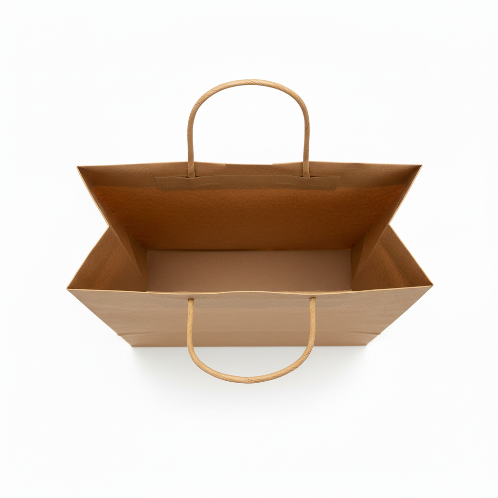 Kraft paper bag with clean handles