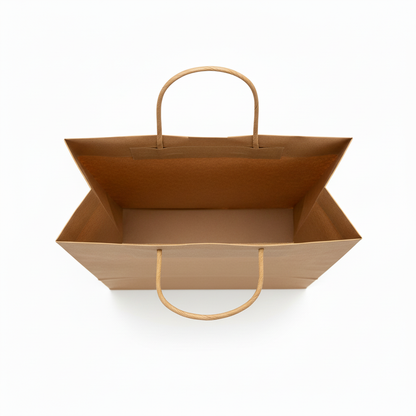 Kraft paper bag with clean handles