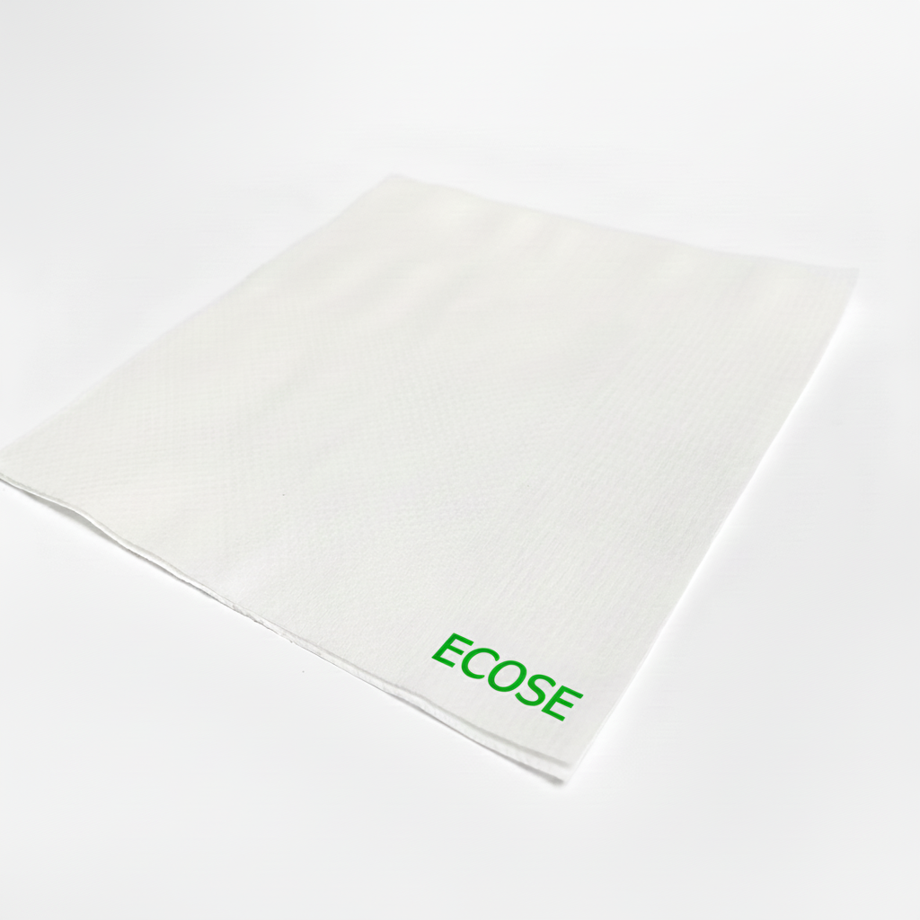 Napkin with even larger green ECOSE text