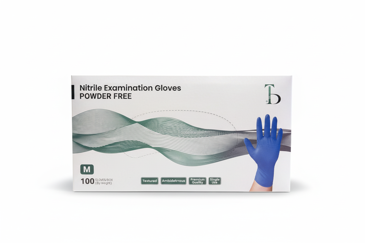 Nitrile gloves size M with white background