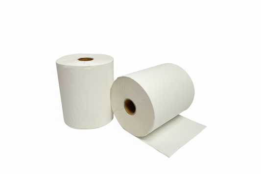 Paper towel rolls on pure white background