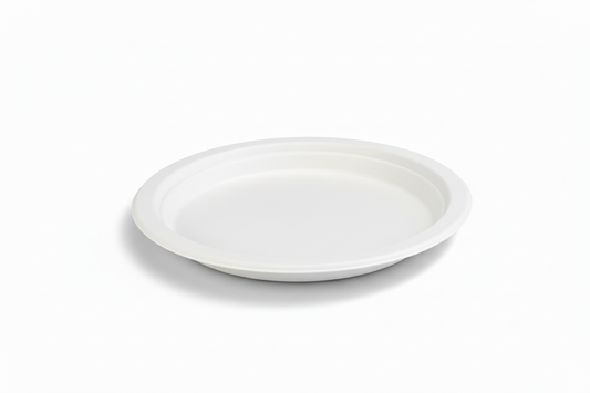 Plate three-quarter view - white