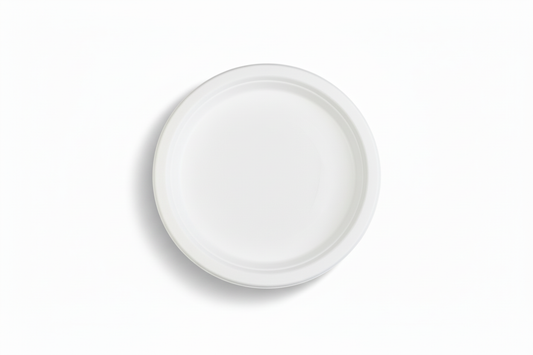 Plate top-down view - bright white