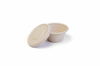 Round container and lid separated