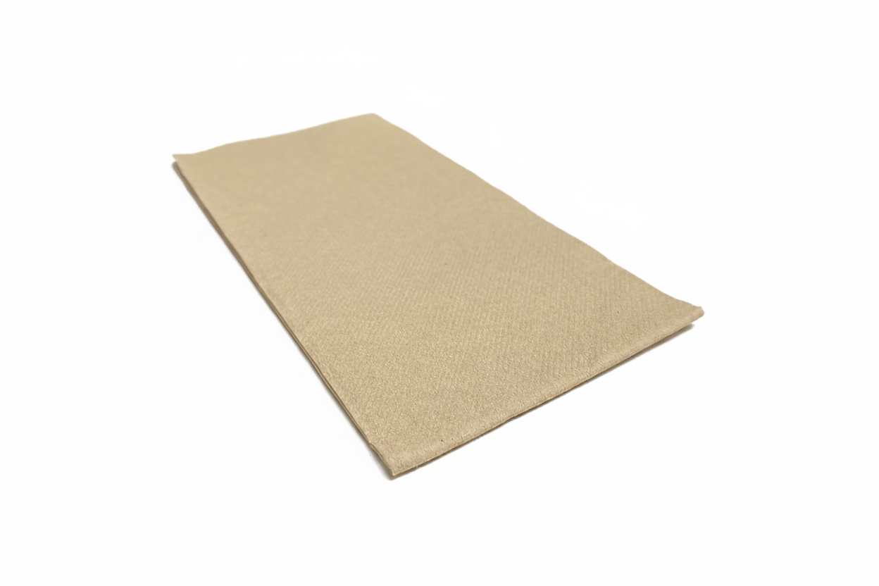 Single napkin with solid white background