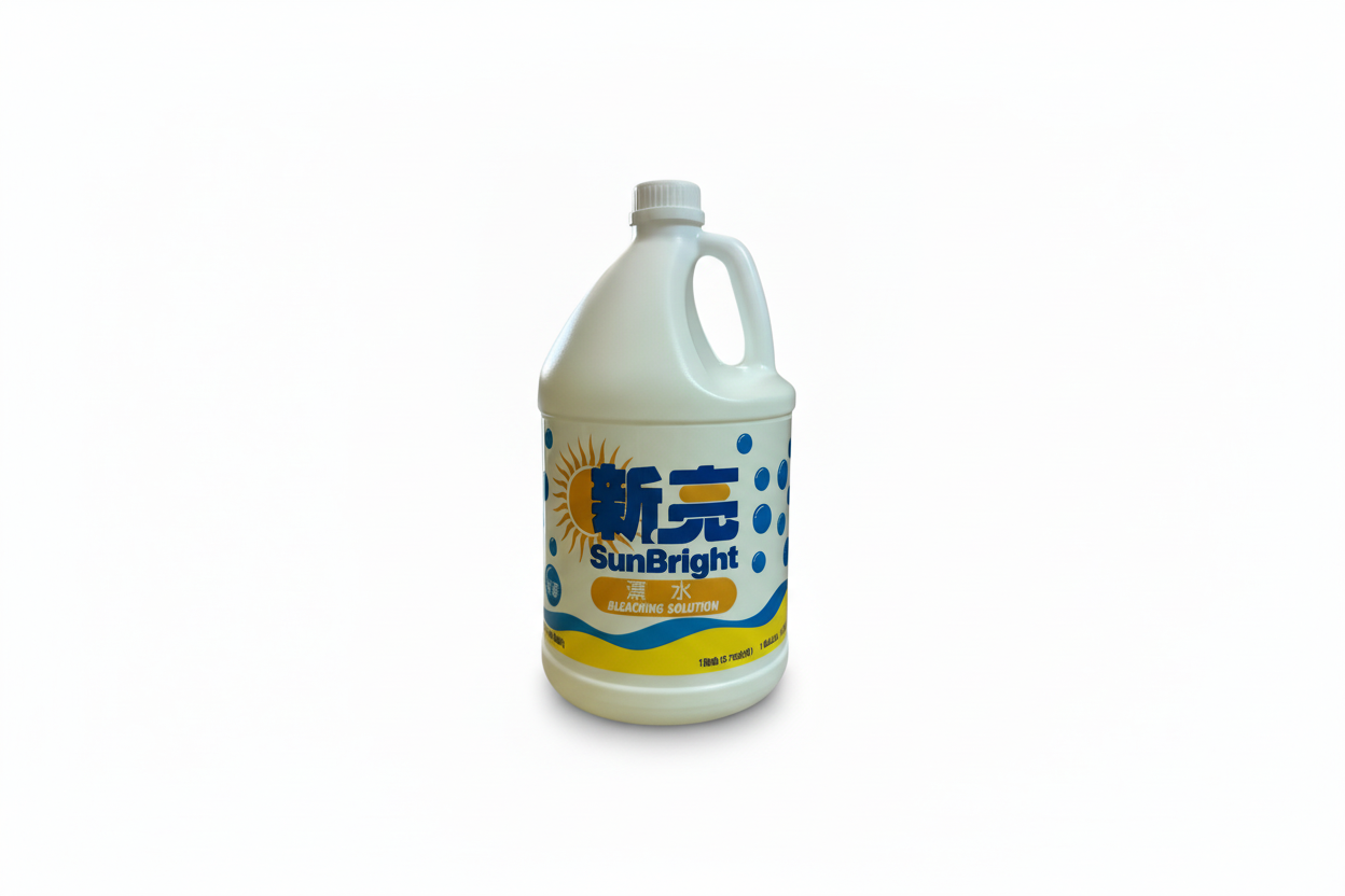 SunBright bleaching solution bottle - grounded