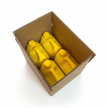 SunBright dishwashing liquid bottles in box with white background
