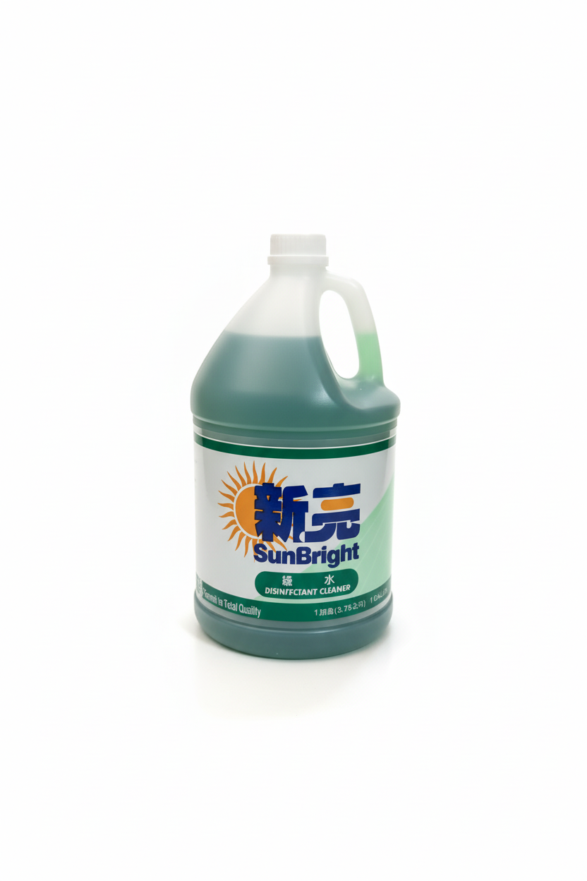 SunBright disinfectant bottle with white background