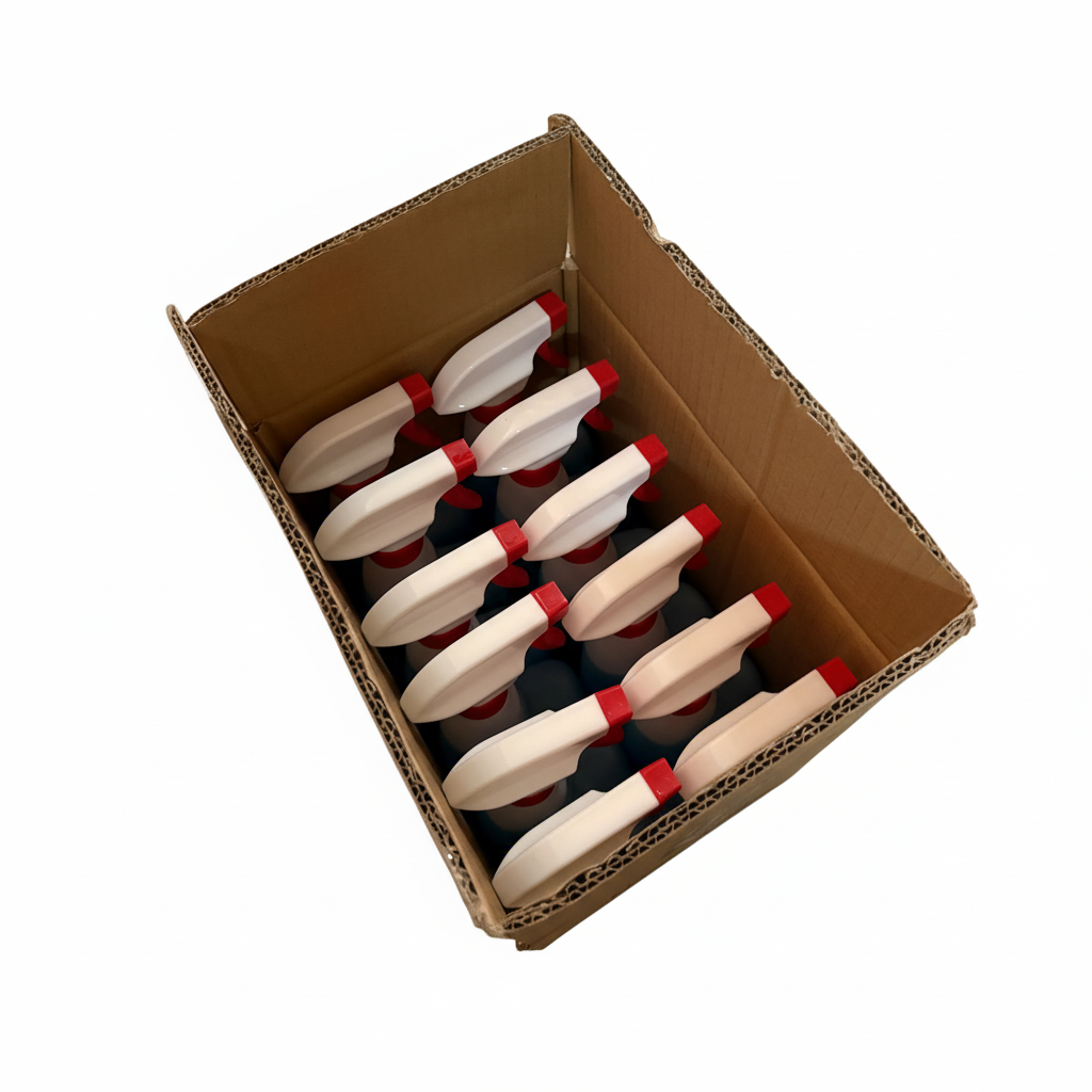 SunBright glass cleaner bottles in box with white background