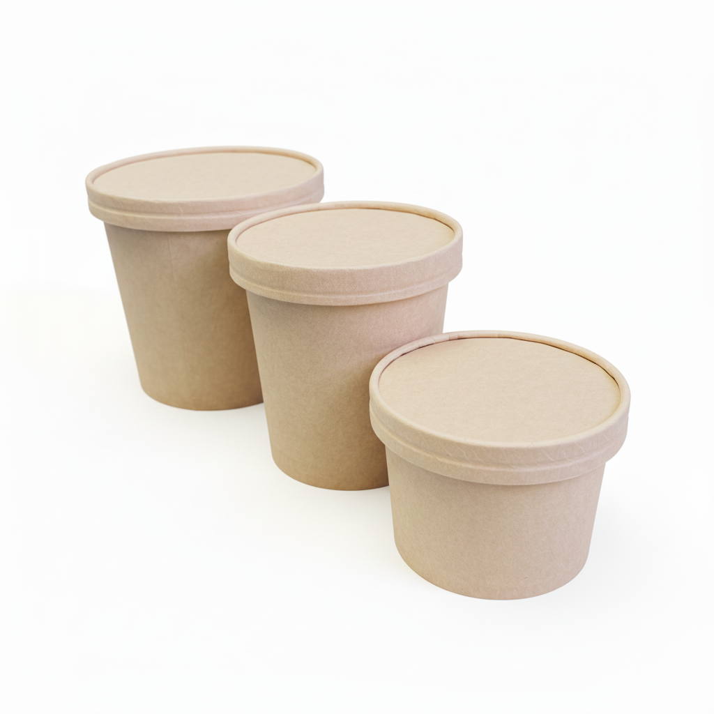 Three containers with clear size differences