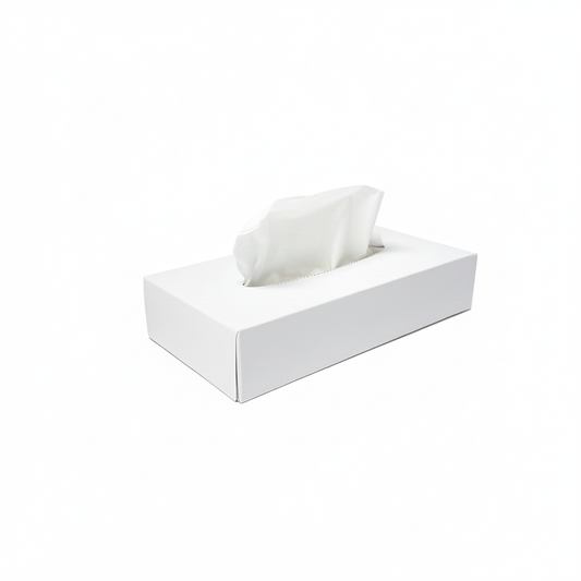 Tissue box with pure white background