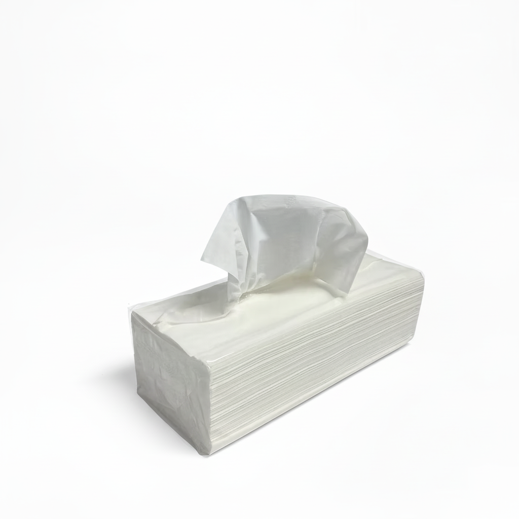 Tissue box with pure white background
