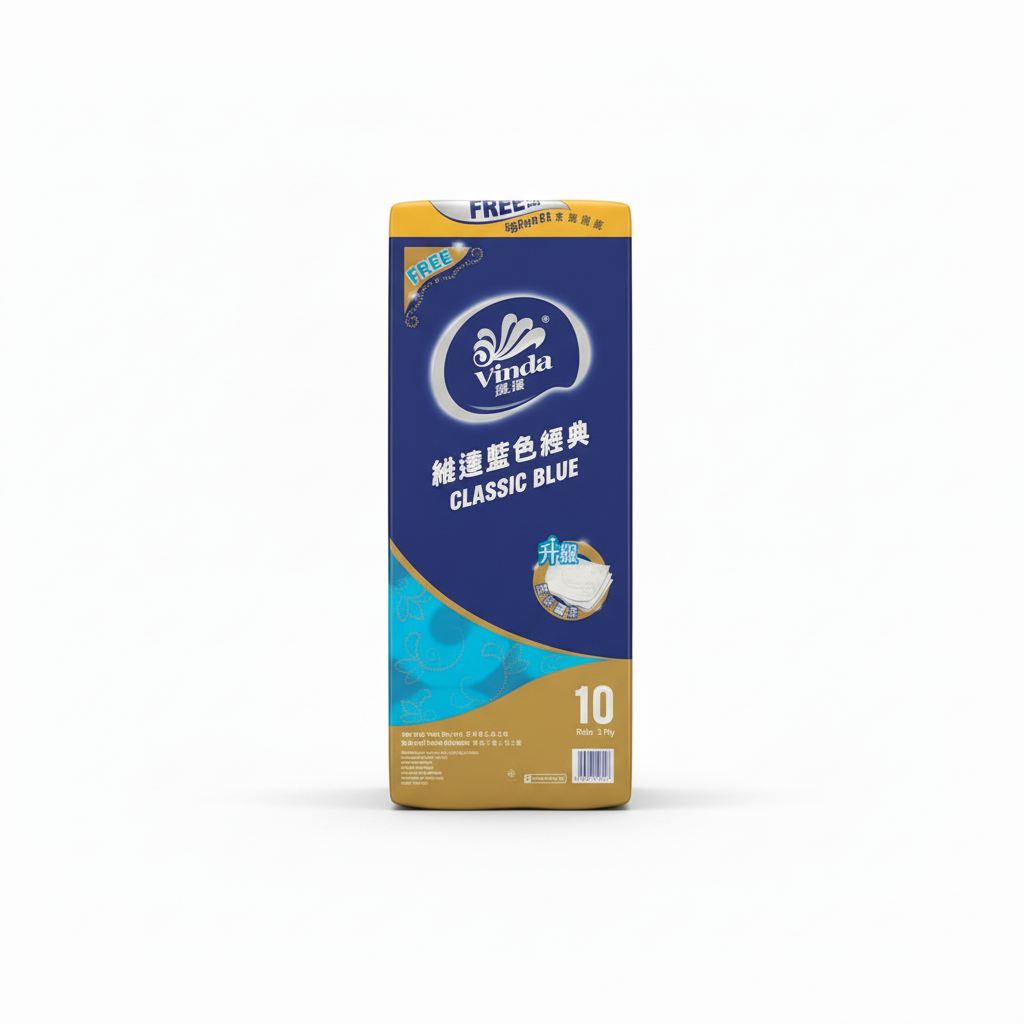 Vinda Classic Blue facial tissue single box - left