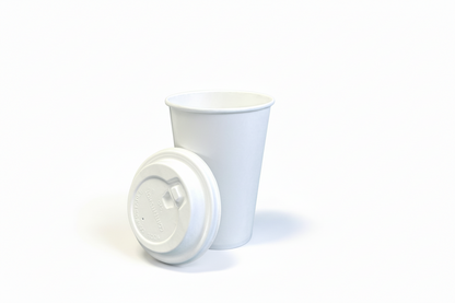 White coffee cup with lid