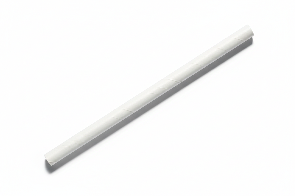 White paper straw - unwrapped